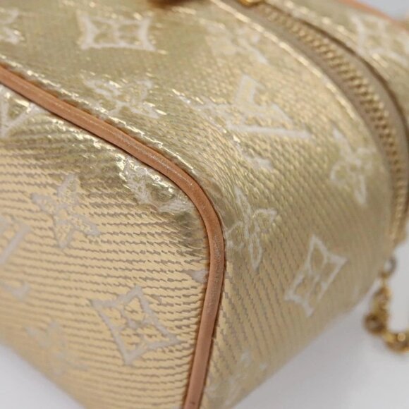 LOUIS VUITTON Monogram Laminated Jacquard Microvanity Gold M22920 LV Auth EC760S - Picture 5 of 16